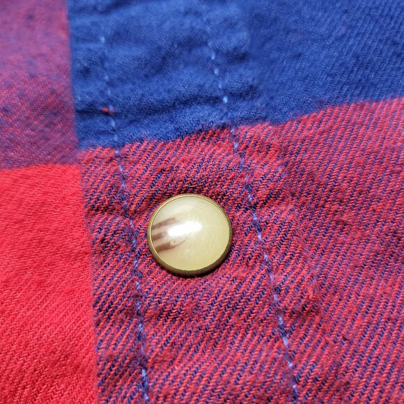 Jachs Girlfriend Flannel Shirt Bea Womens XXL Snap Button Roll Tab Sleeve Plaid - Picture 8 of 15